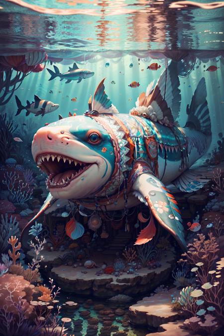 08886-243794921-bohoai, shark, whale, seashell, coral_reef, coral, clownfish, octopus, water, underwater,, (masterpiece_1.3), (best_quality_1.3).png
